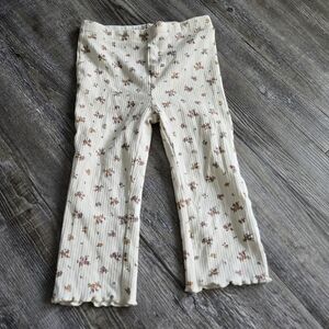 18M Girls Floral Ribbed Pants